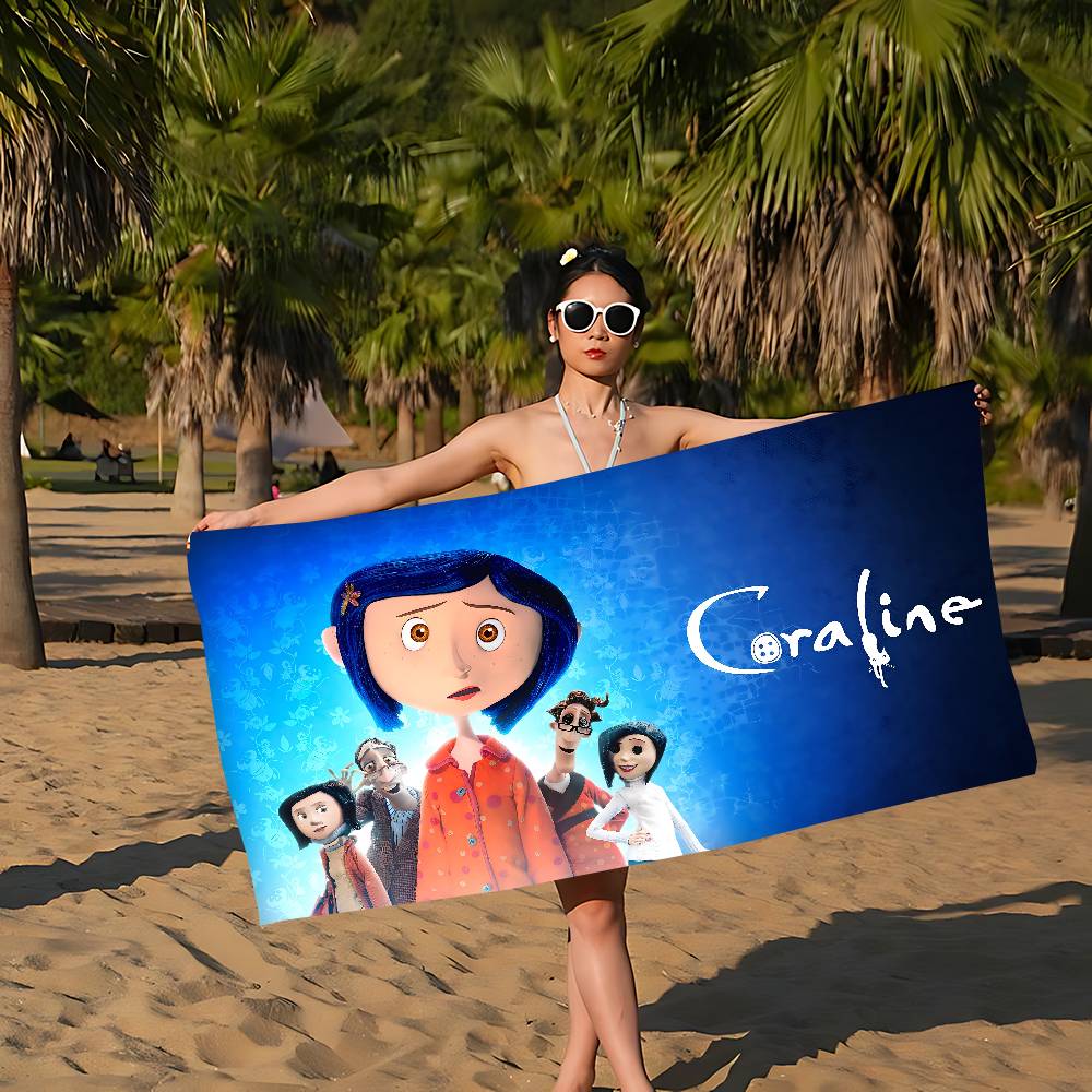 C-Coraline-S Microfiber Blanket Quick Drying Beach Towels Oversized Printing Super Absorbent Pool Towel Blanket