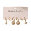 3 Pairs/Set Golden Star Design Shiny Rhinestone Inlaid Dangle Earring for Women Eleagnt Luxury Female Jewelry Gifts
