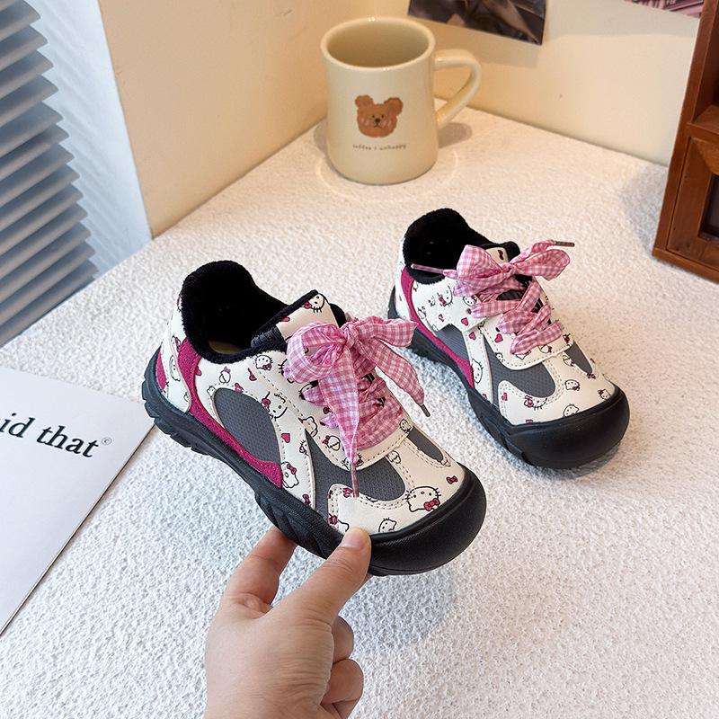 

2025 Winter Children s Fleece-Lined Cartoon Fashion Sports Shoes - Girls Two-Layer Cotton Casual Sneakers 25 - 15.5CM рожевий