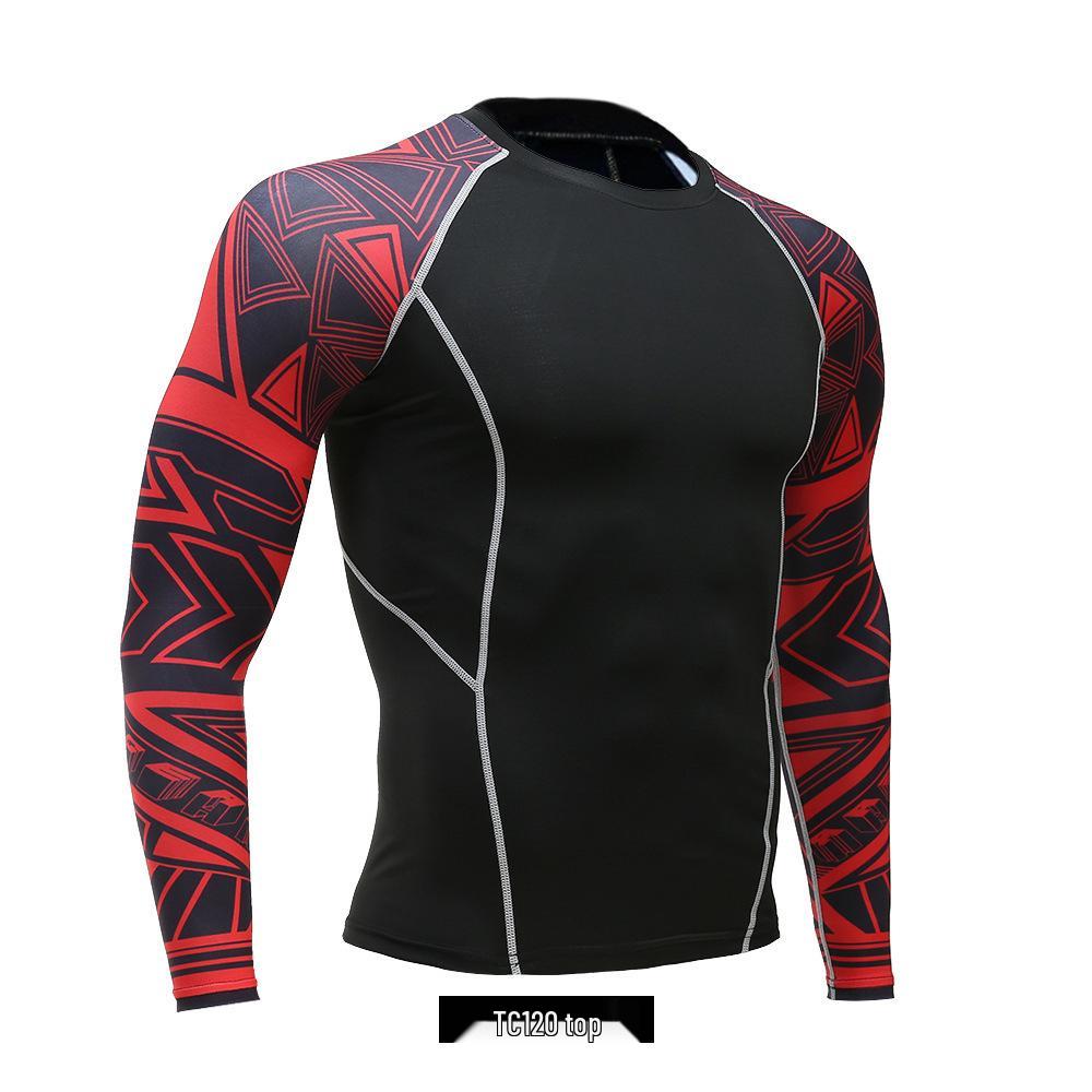 Men's Quick-Dry High-Elastic Long-Sleeve Cycling and Fitness Shirt