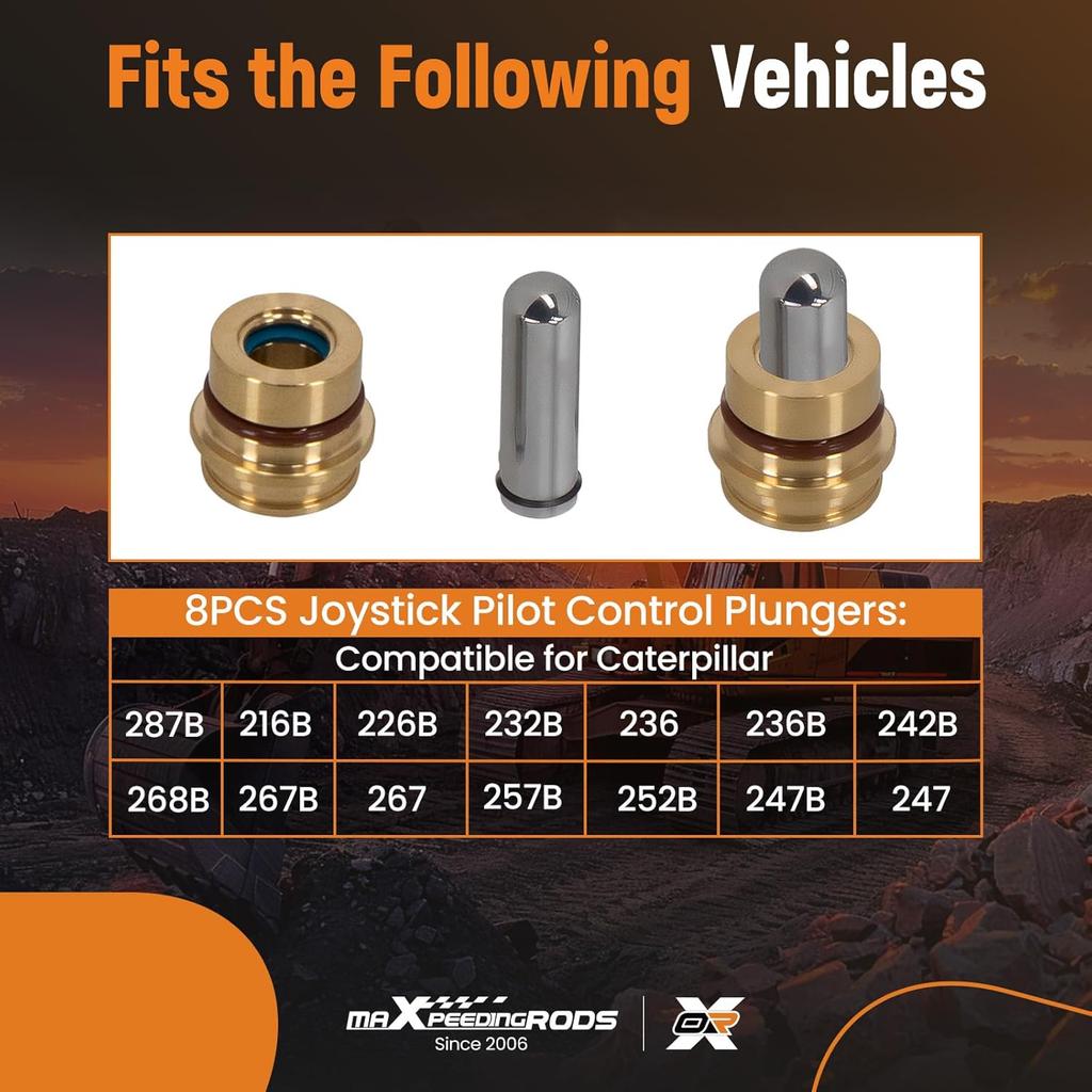 MaXpeedingrods 8 ST Joystickkontrollkolvar för Caterpillar CAT 226B 232B 236B 242B 246B 247B 248B 216 226 232 236 242, Ventilkolvsats 289-8451