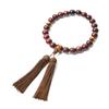 Mala beads for 13mm natural stone 16mm beads bag Nishijin prayer natural natural informal prayer rosary genuine tiger eye brown quartz stone 16 mm