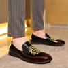 Hot Sale Men Dress Shoes Designer Embroidered Moccasins Luxury Men Casual Shoes Fashion Patent Leather Loafers Male