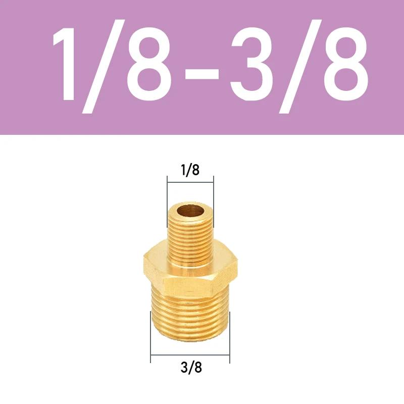 Mässingsrör Hex Nippelkoppling Snabbkoppling Adapter 1/8 1/4 3/8 1/2 3/4 1 Hane till Hane Gänga Vatten Olja Gas Anslutning