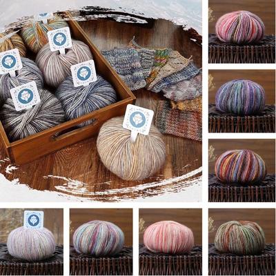 Super Soft Knitting Wool Yarn Manual Medium Thick Variegated Worsted Weight Yarn No Fading Multicolored Hand Knitting Yarn Sock