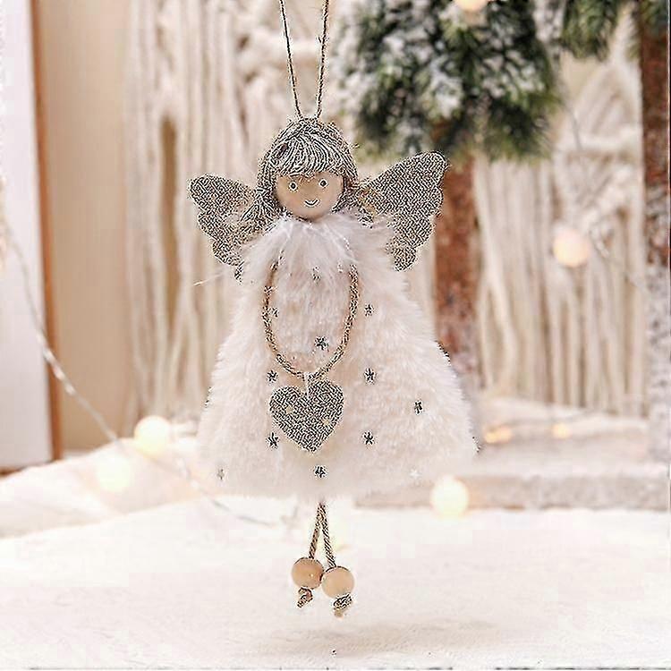 Festive Angel Doll Ornaments for Christmas Tree, Plush Hanging Decor, Multi-Color, 3 Pieces