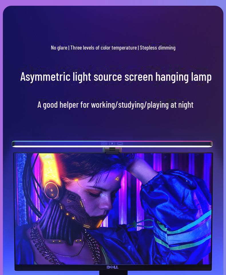 Asymmetrische LED-Augenschutz-Schreibtischlampe für Computerbildschirme