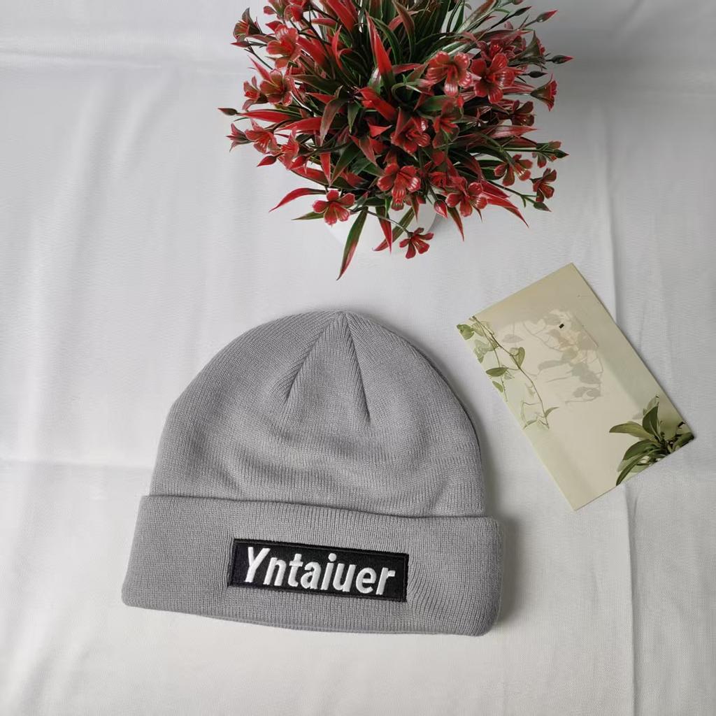 Trend simple English embroidery stacking hat women's autumn and winter versatile wool hat knitted hat warm cold hat fashion
