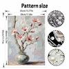 DIY Pearl Painting Canvas Floral Design Shiny 3D Bead Art Kit Creative Leisure Craft for Living Room Wall Decor