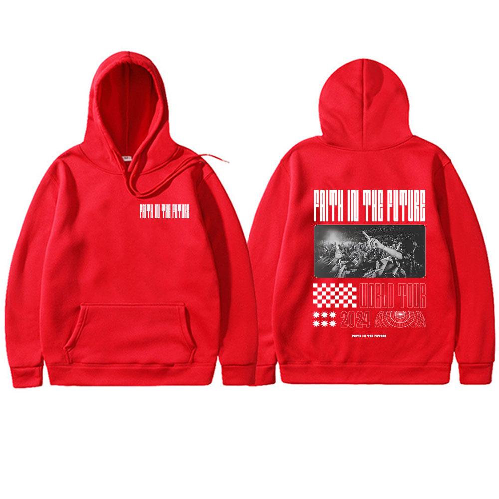 Faith In The Future Woeld Tour 2024 Hoodie Men Women Hip Hop Vintage Oversized Streetwear Male Fashion Casual Pullover Hoodies