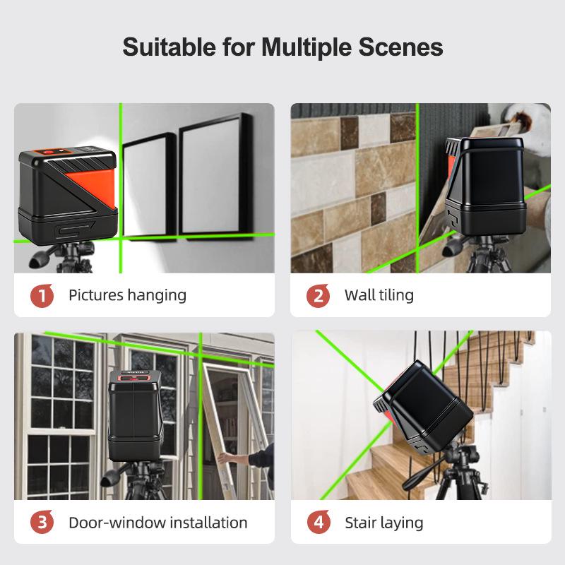 High-Precision Mini Portable 2-Line Green Laser Level