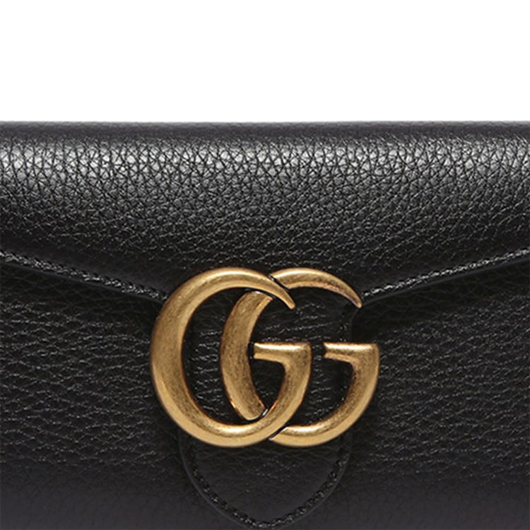Gucci GG Marmont Leather Wallet Women's Black 400586-A7M0T-1000