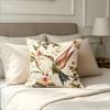 Hummingbird Floral Pillow Cover 2D Print Cushion Case Boho Vintage Home Decor Gift