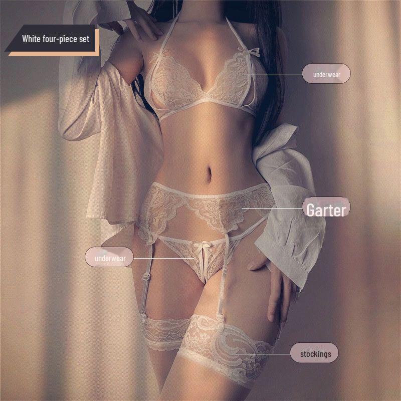 Dámské bikiny thong s šněrováním, T-back a otevřeným rozkrokem