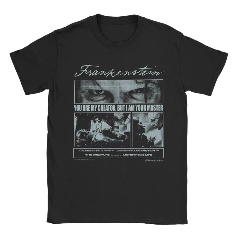 Unisexs and Womens Pure Cotton Tshirt Frankenstein Movie 2025 Pattern Printed Tshirt S