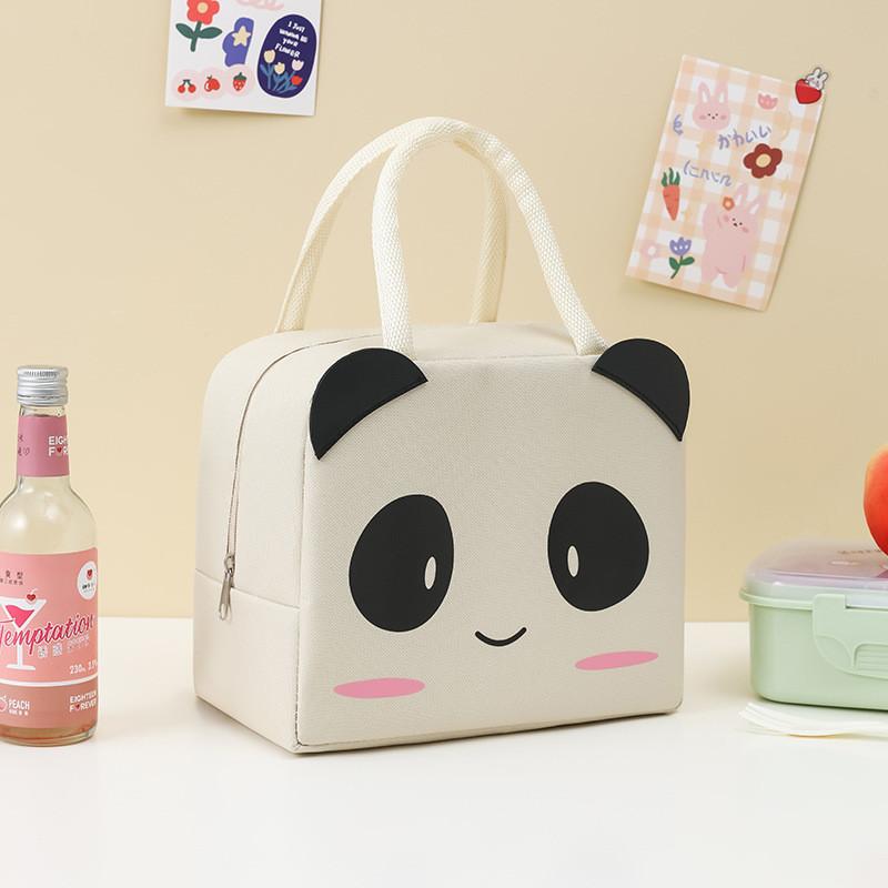 Cartoon Capacity Large Insulated Lunch Bag Wear Resistant Fun Animal Designs
