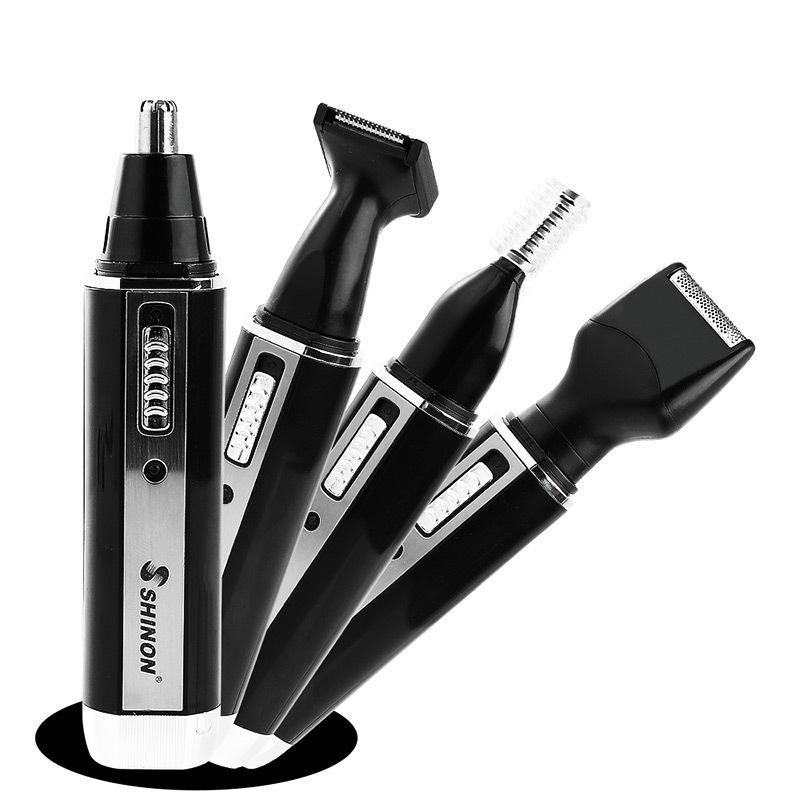 Multifunctional 4-in-1 Electric Trimmer Set for Nose, Sideburns, Eyebrows, and Ears