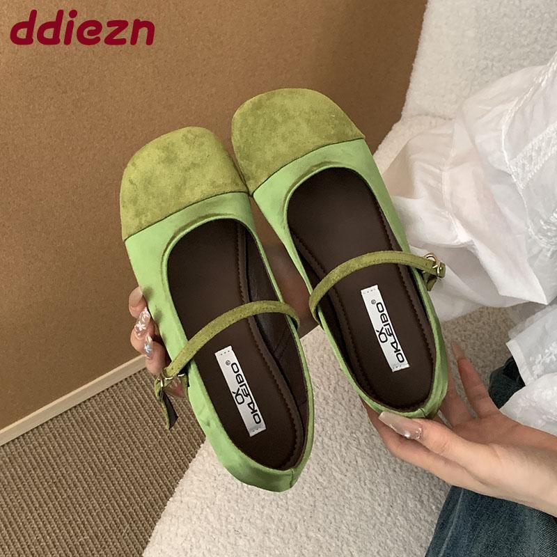 Fashion Female Shallow Footwear Round Toe Women Ballet Flats Shoes Casual Soft Fashion Buckle Strap Ladies Mary Janes Flats Shoes