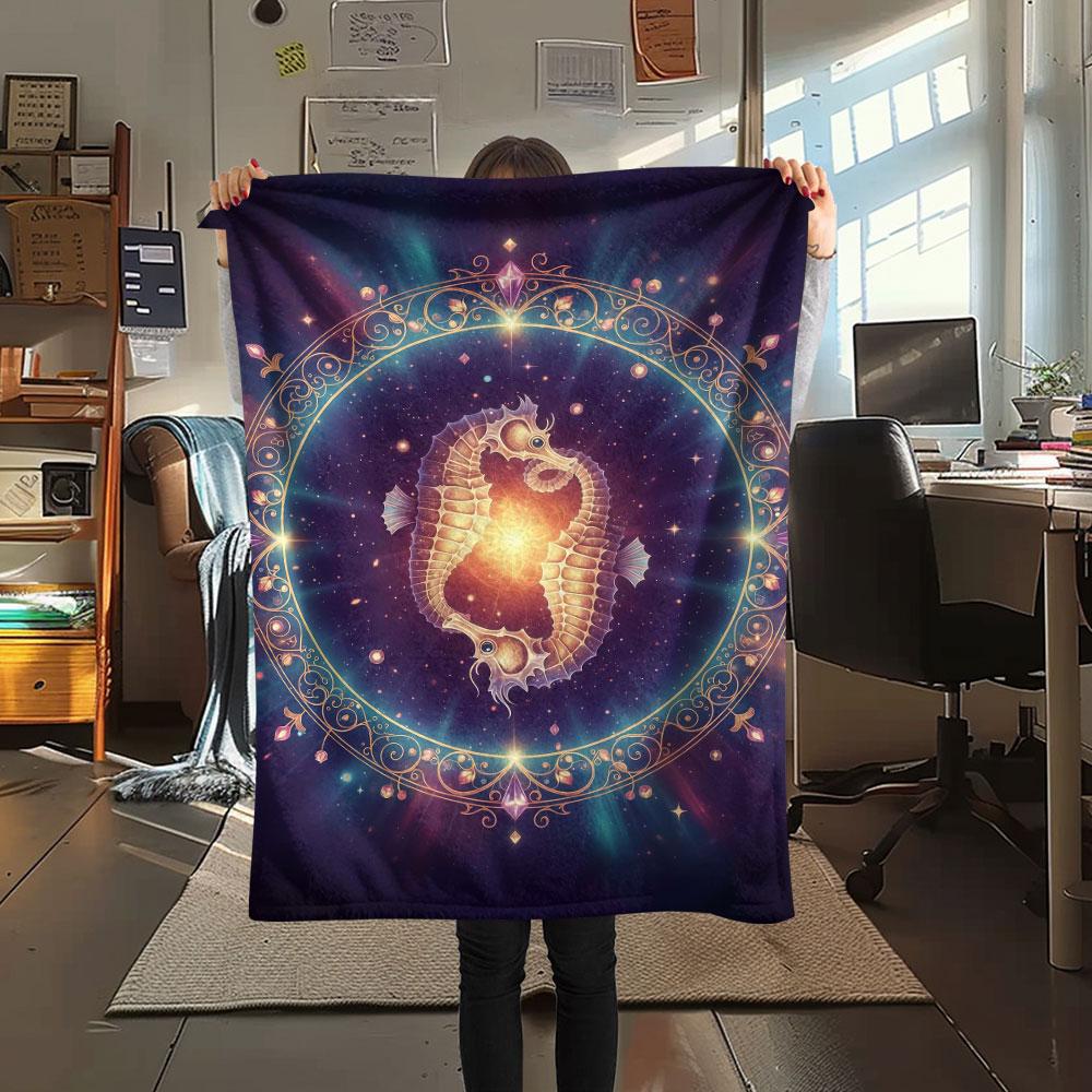 1Pc StarAnimals Print Flannel Blanket, High quality Comfortable for All Seasons, Home Decor, Warmth and Comfort, Perfect for Christmas Gifts
