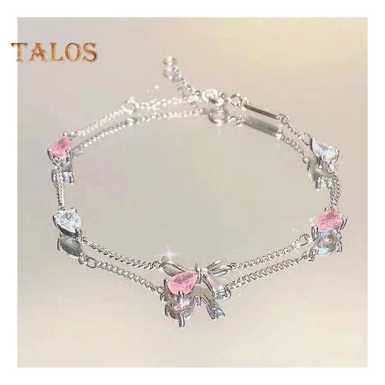 

Женский браслет с блестящими кубическими цирконами в форме цветка, регулируемая длина, милый браслет, универсальный модный аксессуар B