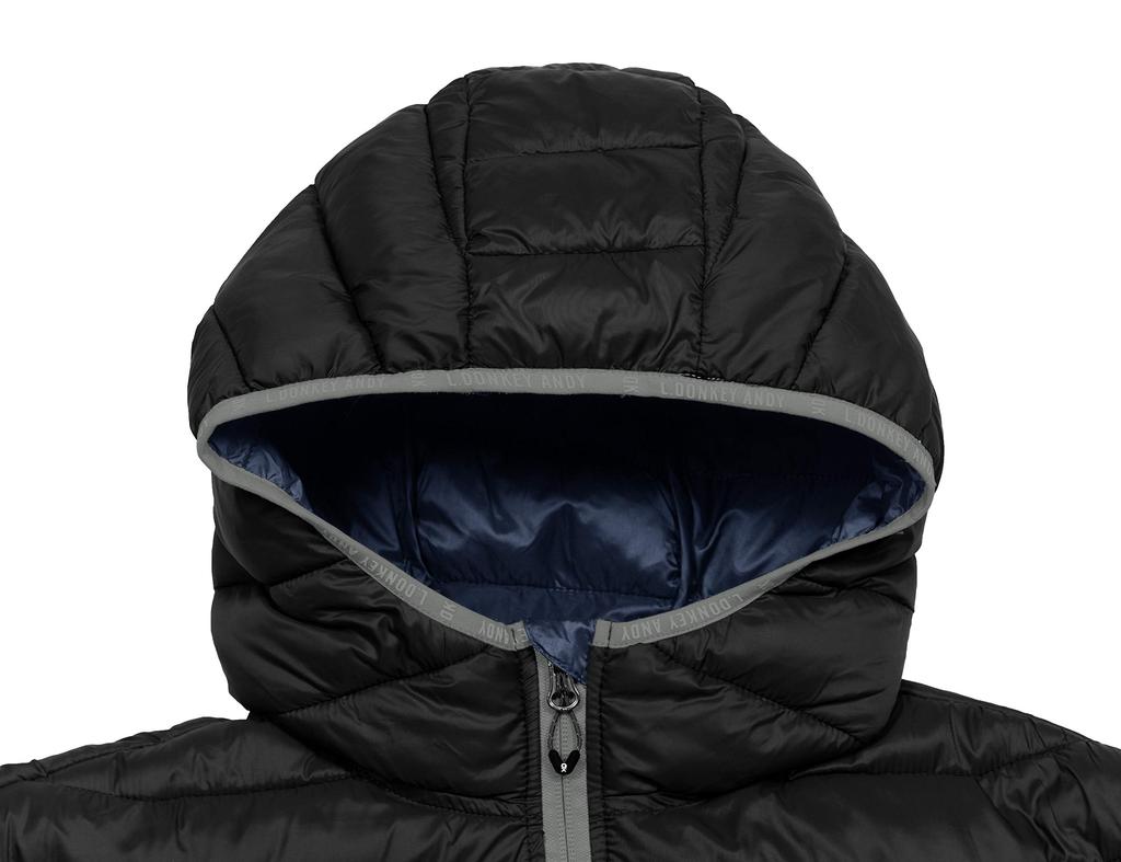 Little Donkey Andy Packable Puffer Lightweight Hooded Windproof Winter Size 2XL Men's Jacket, Coat, Black,