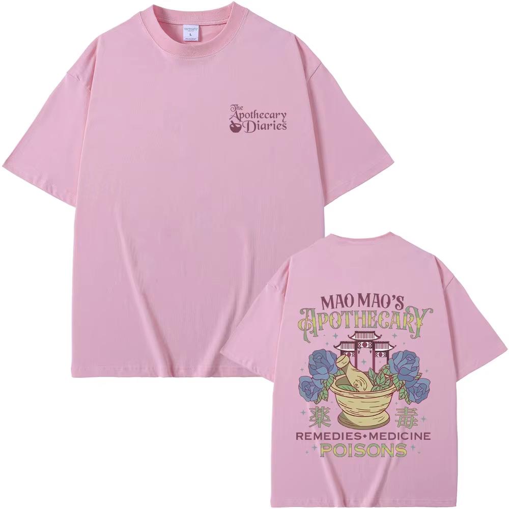 The Apothecary Diaries Maomao Anime Print Unisex Loose Casual Crew Neck Soft Vintage Men And Women Comfortable T-shirt