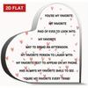 2D Flat, 2D Flat Couple Gifts Romantic Gifts for Her Him Heart Shape Acrylic Plaque for Boyfriend Girlfriend Birthday Heart Acrylic Decoration Gift Fo