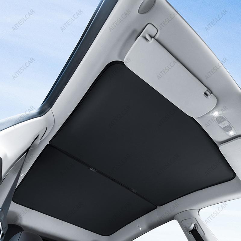 Sunroof Sunshades For Tesla Model 3 Highland 2024 Model Y Juniper 2025+ Ice Cloth Buckle Sun Shade Glass Front Rear Skylight