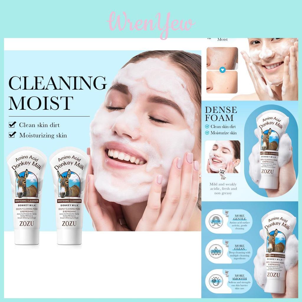 Detergente Viso Premium Zozu con Aminoacidi e Latte d'Asina Per Pulizia Profonda Pelle Morbida