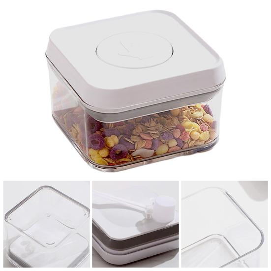 Airtight Food Container with Pop Lid Stackable Kitchen Pantry Organizer One Button Opening Flour Sugar Container for Cereal Rice Flour Pasta Snacks