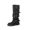 Boots Women's Coarse Heel Pants Boots British Vintage Knight Boots Fried Street Spice Girl Skinny Wasteland Wind Belt Buckle Boots