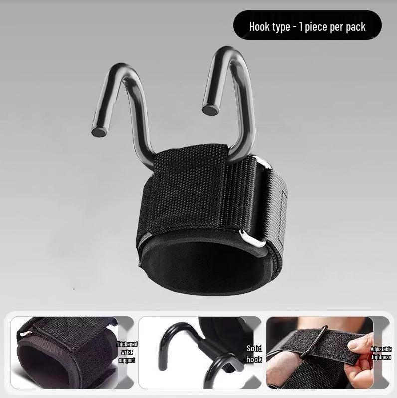 

Pull-Up Assist Hooks & Anti-Slip Hand Grips for Deadlift & Lumbar Traction, Available in Single/Double Wristband Variants.