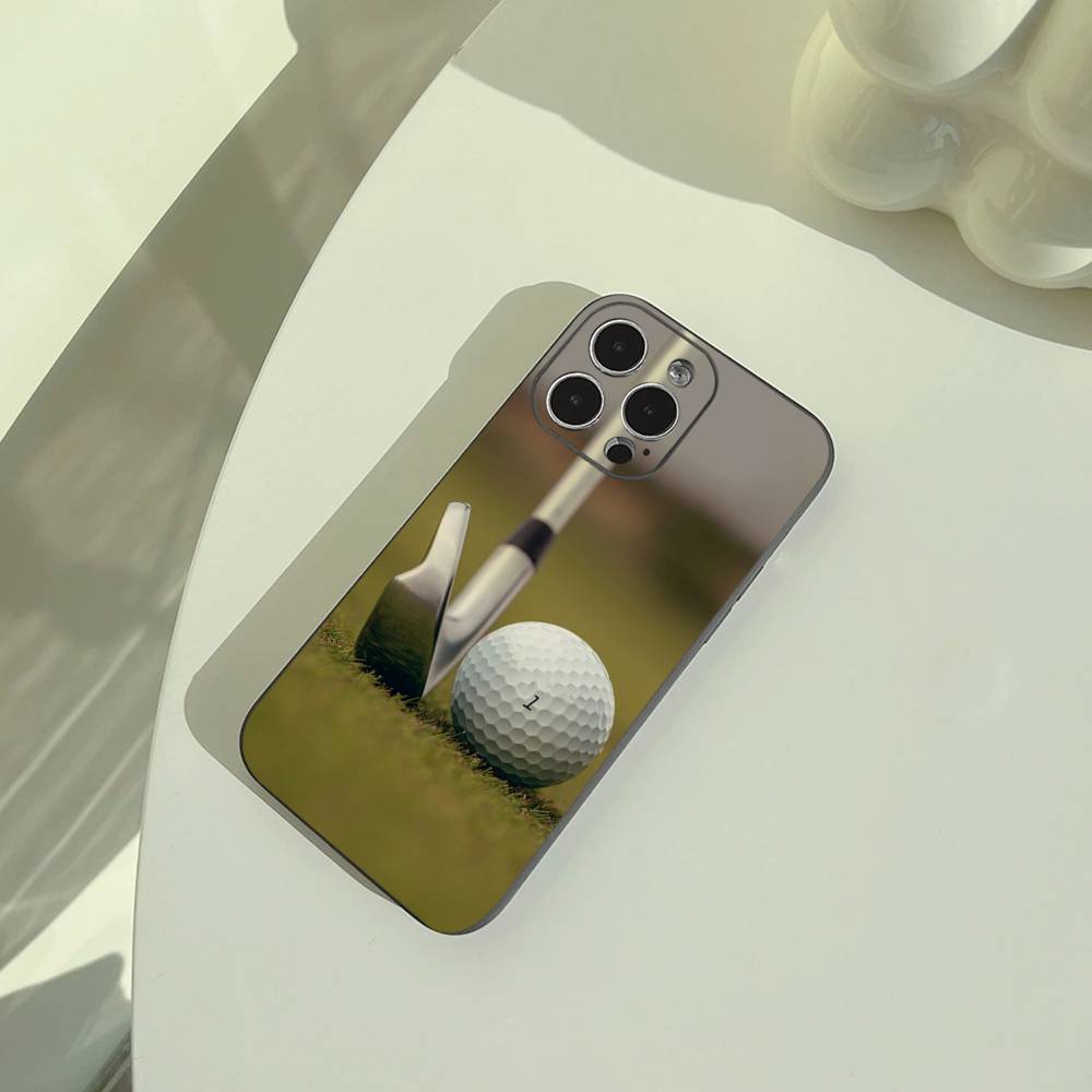 Golf-themed elements Phone Case For iPhone 17,16,15,14,13,12,11 Pro Max,16Plus,XS Lightweight and practical Soft Black Cover