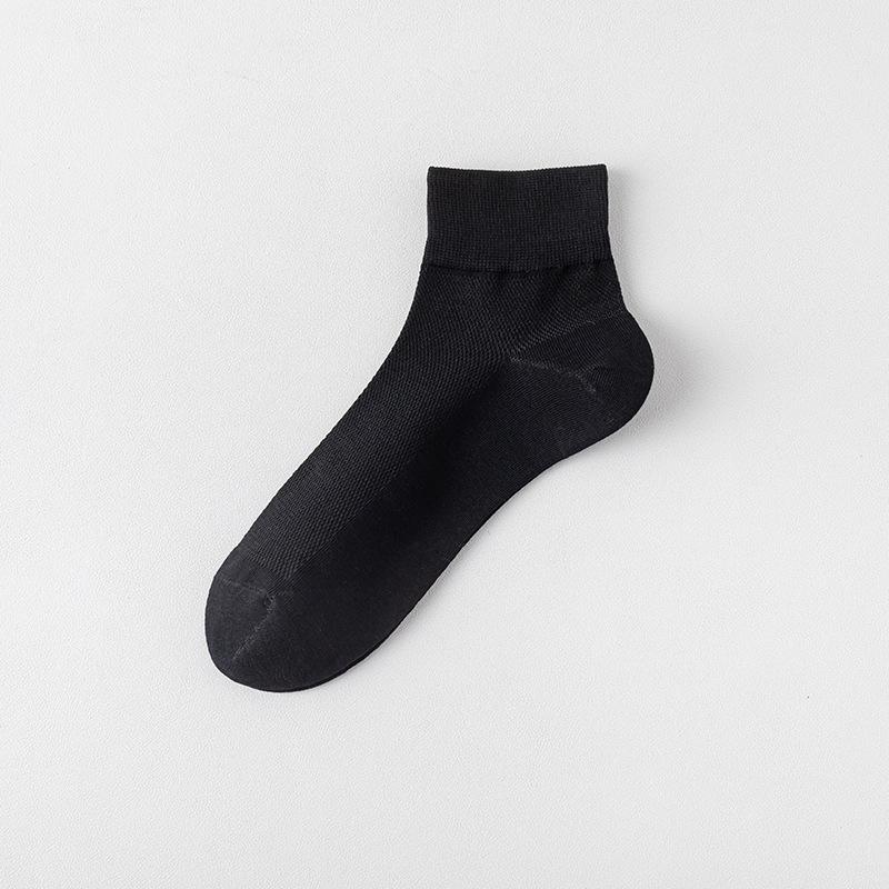 Șosete Bărbați Vară Subțiri Plasă Absorbție Transpirație Mărimi Medii Șosete Bumbac Șosete Scurte Fără Cusături Sport Primăvară și Vară Culoare Solidă Simplă