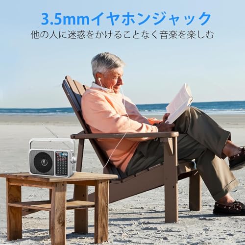 Gelielim Portable Radio, FM/AM/SW1-2/Wide FM Compatible, High Sensitivity, Bass Enhancement, Large Station Display, USB/SD/TF Card Compatible, MP3 Pla