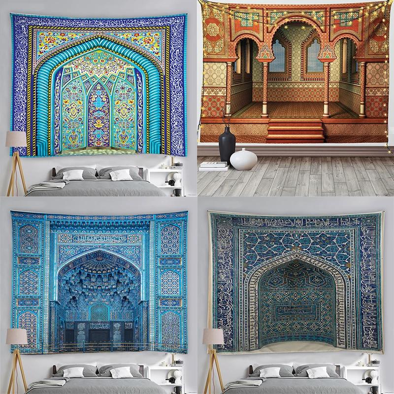 Jmg Household Supplies Unisex Luxurious Moroccan Islamic Arch Tapestry Wall Hanging Boho Decor Arabian Art Accent For Bedroom Living Room Home Decor