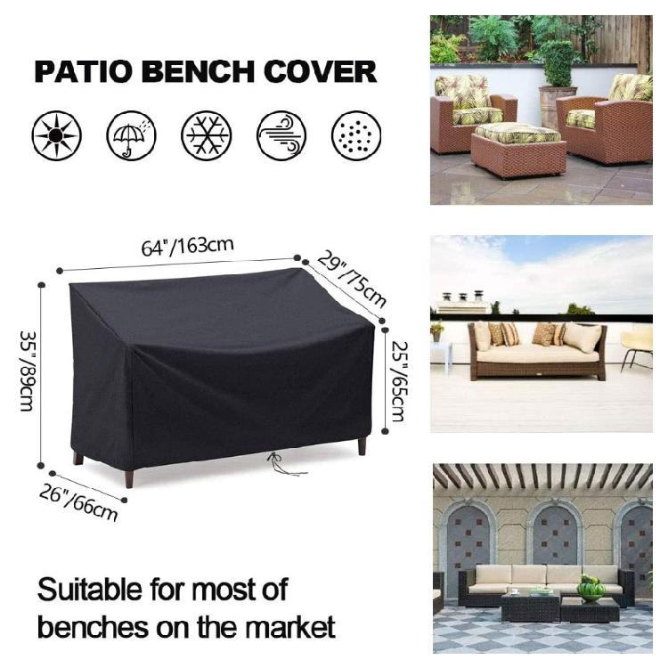 Copertura per Panca da Giardino Protezione Mobili da Patio Stanza Elementi Esterni 2/3/4 Posti