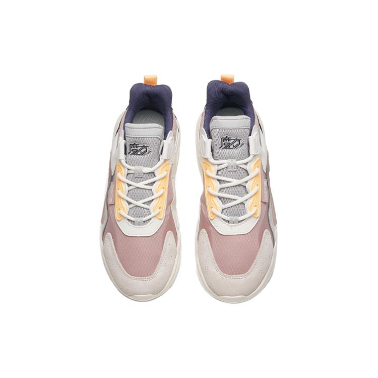 Anta Rubik's Cube 2 Slip Resistant Abrasion Resistant Low Top Sports Casual Shoes Women's White Gray Pink 122148808-5