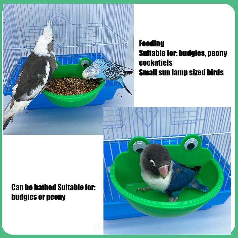 Bird Bowls For Cage Indoor Cage Bird Feeder Lovebird Watering Container Splash-Proof Parrot Bathing Dish For Macaw Cockatiel