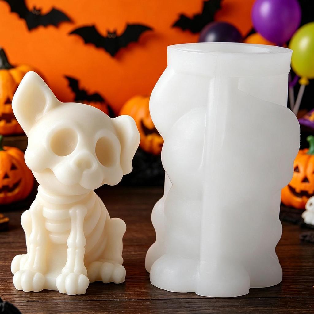 Katzen Kerzenform DIY 3D Horror Einfache Entformung Wiederverwendbar Halloween Kerzenherstellung Formen Für DIY-Begeisterte Bastelliebhaber Seife Epoxid
