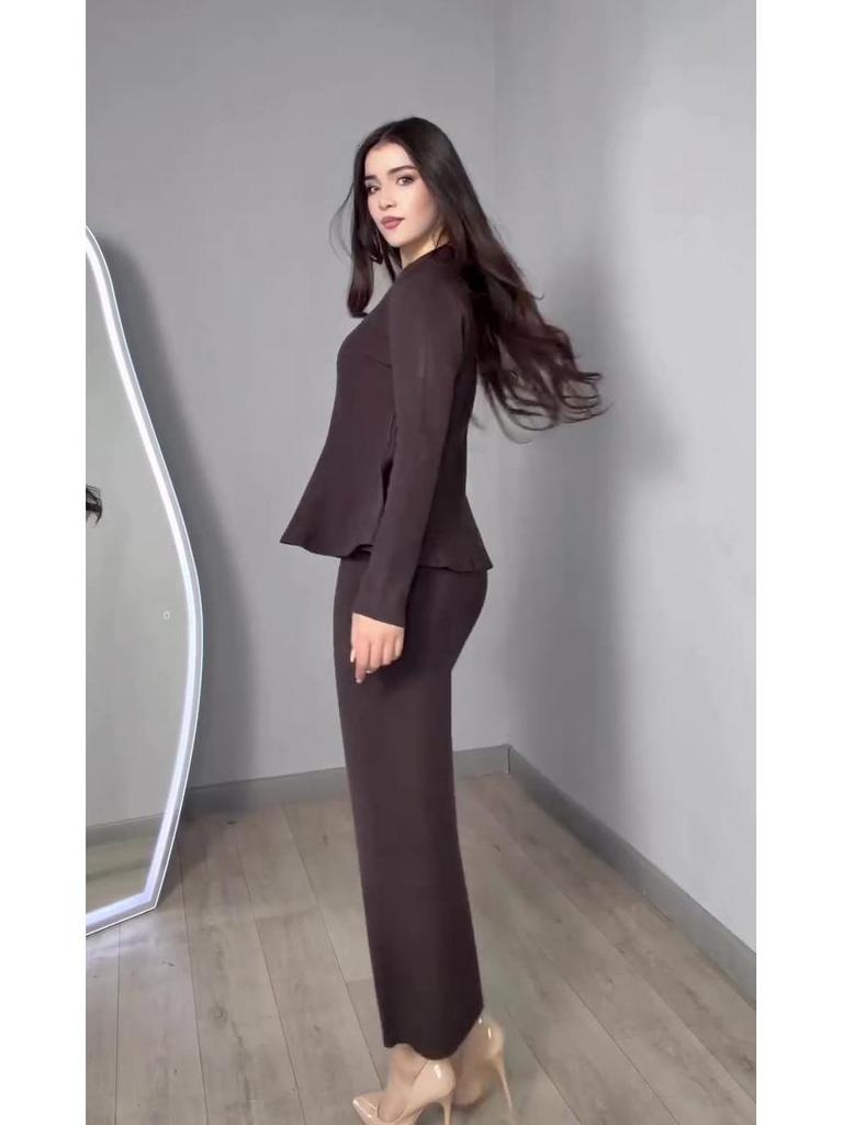 Elegant Intellectual European Long Sleeve Dress Set - Autumn 2025 New Style