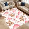 Cartoon Bear Carpet Mat Rug Heart Balloon Pink Romantic Cute Kids Room Non-Slip Home Decoration Living Room Bedroom Floor Mat