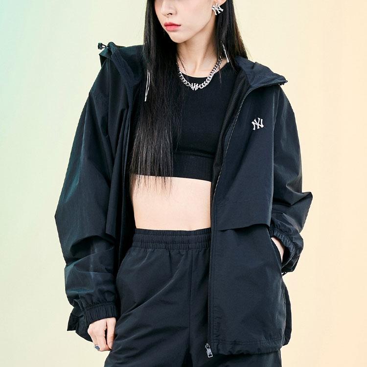 New MLB Base Logo Jackets Unisex Black 3AWJB0121-50BKS