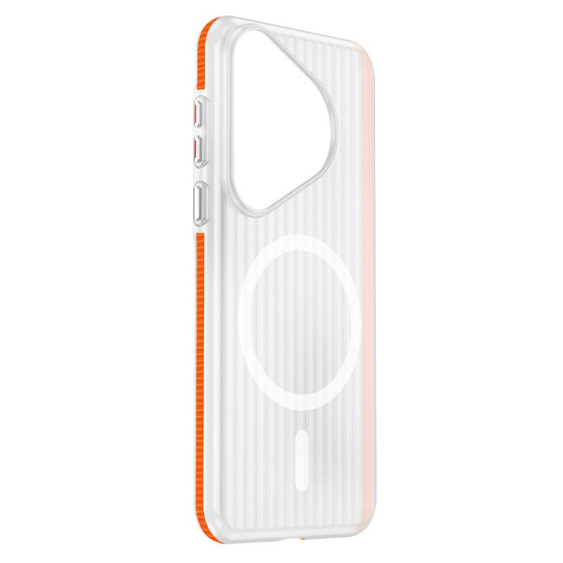Applicable To Huawei Pura90Pro Mobile Phone Case Corrugated Grating Magnetic Anti-skid nova14Pro Anti-drop Protective Case