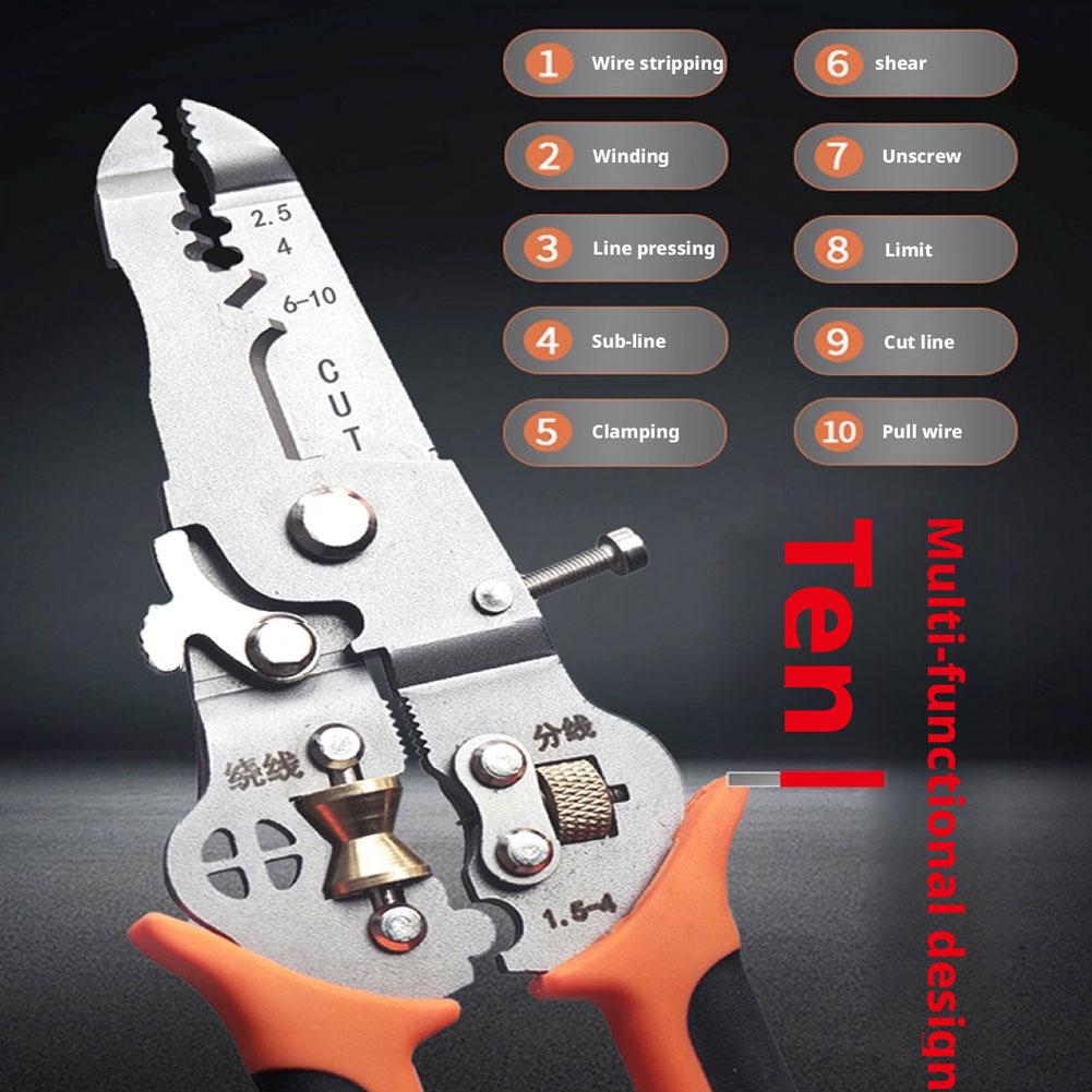 1pc Multi-Purpose Wire Stripper High Carbon Steel Cable & Wire Cutting Tool For All Electrical Work R0U9