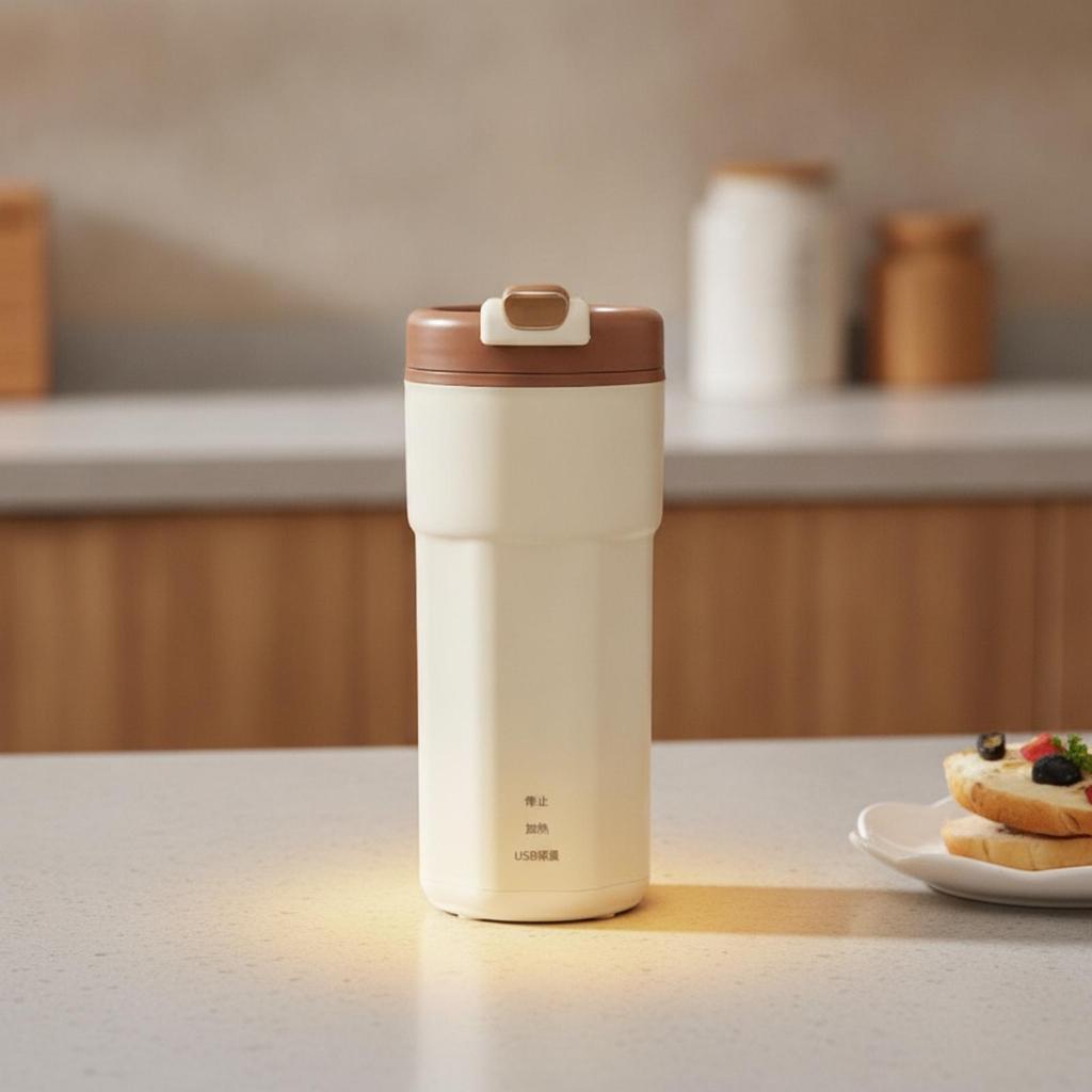 Portable Electric Heating Cup Easy to Clean Heated Travel with Stainless