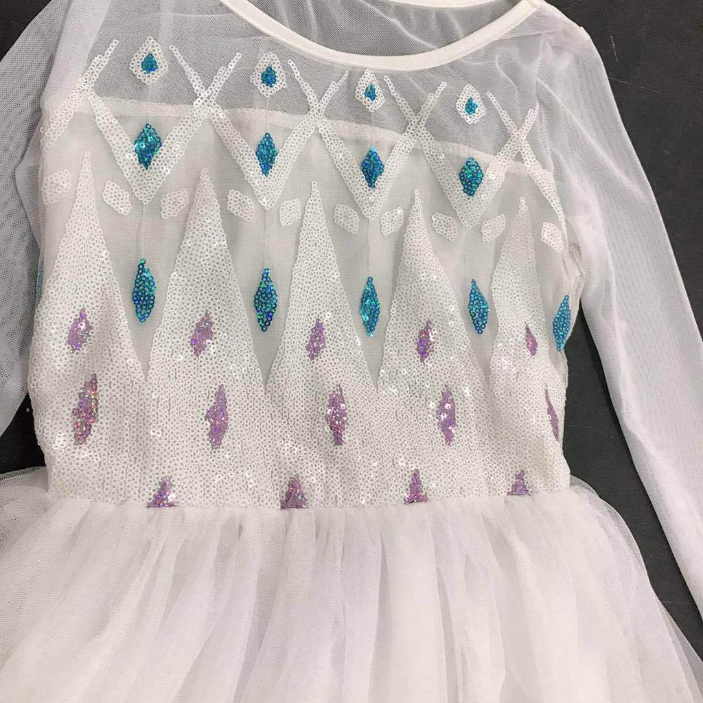 Frozen 2 Autumn Elsa Princess Dress – White Girls' Gown with Coat