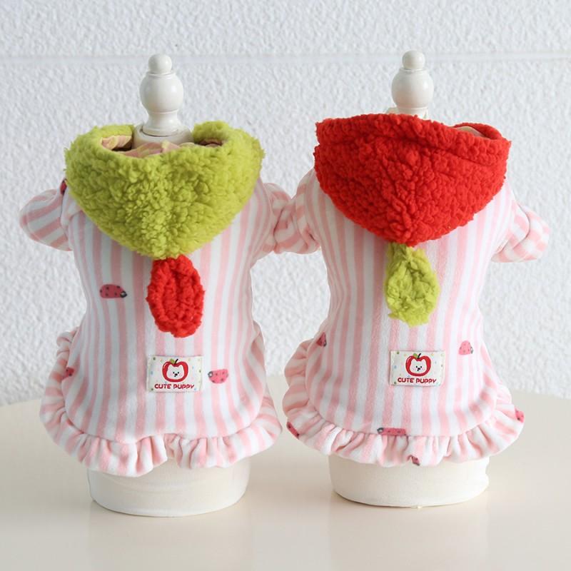 Petstyle Plush Dog Cat Coat 2026 Fall Winter Warm Two-Legged Pet Clothing Small Medium Dogs