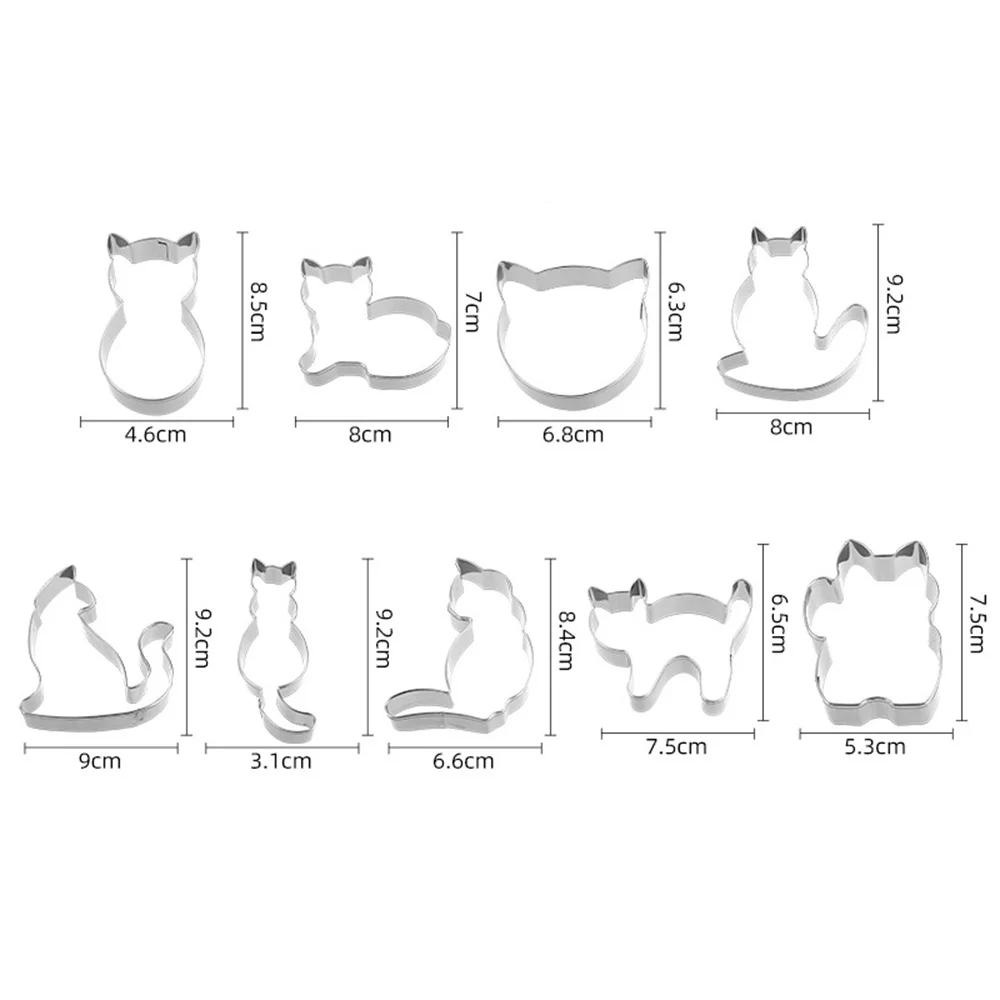 

9Pcs/Set Animal Cat Cookie Cutter Sandwiches Fruits Biscuit Cake Pastry Biscuit Chocolate Mold Stainless Steel Baking Supplies