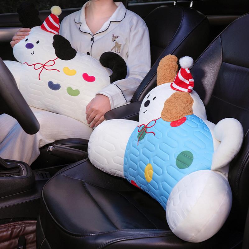 Toy Removable Plush Lumbar Cushion With Cartoon Animal Pattern Chair Decor Doll